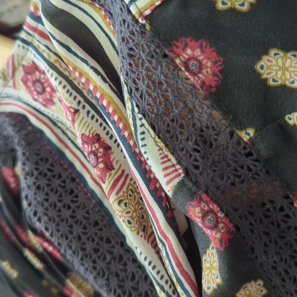 FREE PEOPLE I Black Boho Festival Lace-Up Rain or Shine Tunic Mini Dress, S - Picture 14 of 15